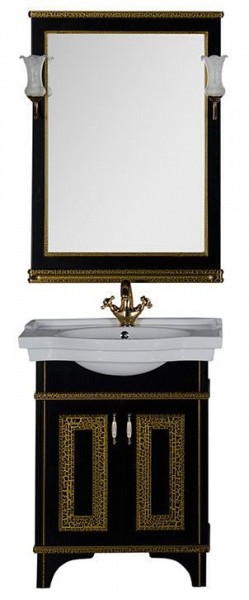 Комплект мебели для ванной Aquanet Валенса 70 черный краколет/золото 180462