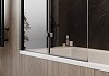 Шторка на ванну Teymi Anni 1400х1000, прозрачное стекло, профиль черный матовый, веревка для сушки одежды в комплекте F10110 № 4