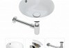 Комплект Teymi 3 в 1 для ванной: раковина Lina kuppi D40 накладная + выпуск Teymi с переливом белый + сифон хром F07539