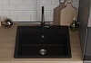 Мойка кухонная Teymi Helmi 57х50, черная матовая, веревка для сушки одежды в комплекте F10088 № 15