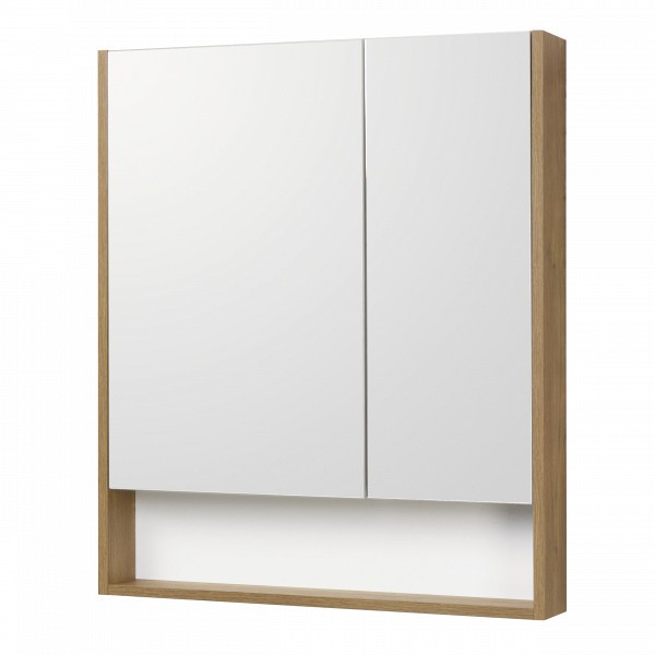 Зеркальный шкаф Акватон Сканди 70 белый, дуб рустикальный 1A252202SDZ90