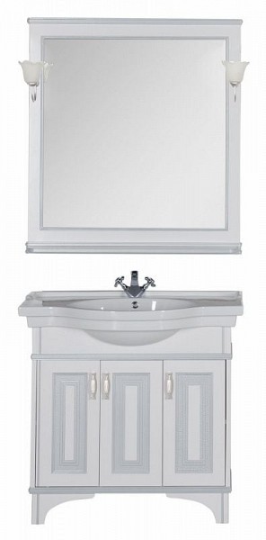 Комплект мебели для ванной Aquanet Валенса 90 белый краколет/серебро 180240