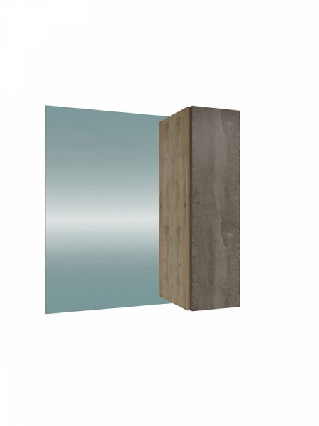 Зеркальный шкаф Teymi Helmi 70, серый камень/дуб T60306