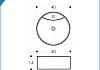 Комплект Teymi 3 в 1: раковина Lina S D40 с полочкой + смеситель Ritta, хром + выпуск Teymi с переливом белый F01657 № 22