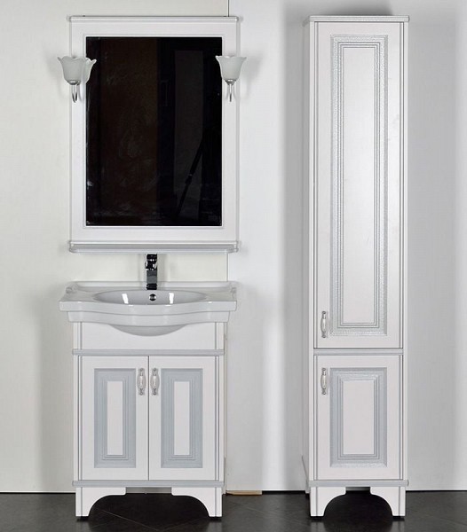 Комплект мебели для ванной Aquanet Валенса 70 белый краколет/серебро 180460