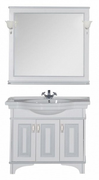 Комплект мебели для ванной Aquanet Валенса 100 белый краколет/серебро 180452