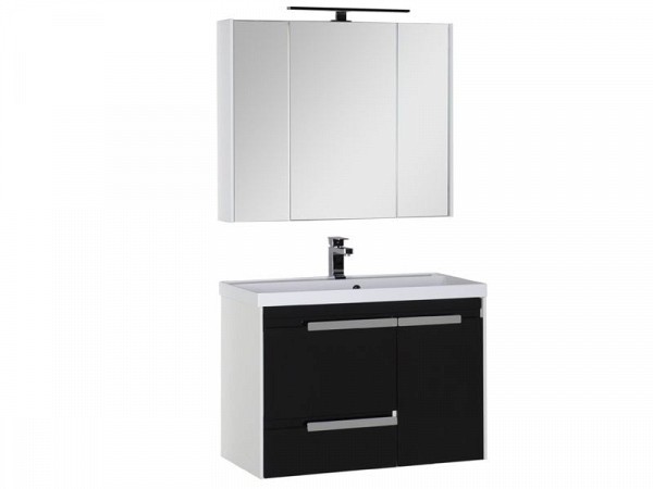 Комплект мебели для ванной Aquanet Тиволи 90 черный 00180571