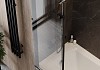 Шторка на ванну Teymi Anni 1400х1000, прозрачное стекло, профиль черный матовый, веревка для сушки одежды в комплекте F10110 № 19