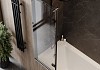 Шторка на ванну Teymi Anni 1400х1000, прозрачное стекло, профиль черный матовый, веревка для сушки одежды в комплекте F10110 № 5