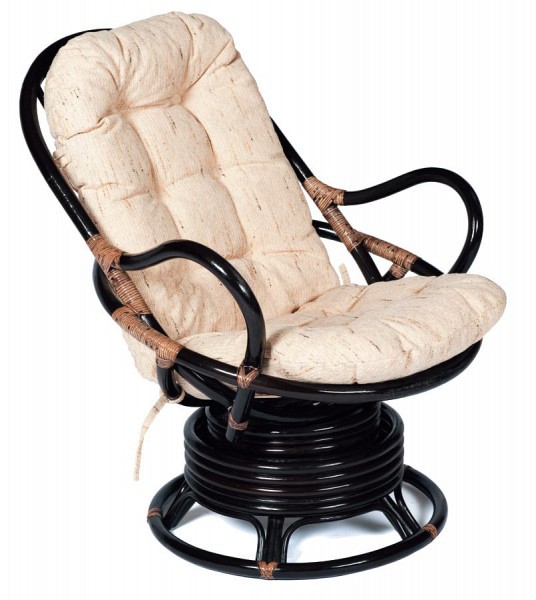 Плетеное кресло Tetchair Кресло вращающееся "FLORES" 5005 /с подушкой/ [Античный коричневый]