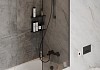 Шторка на ванну Teymi Timo S 70х140, тонированное закаленное стекло, профиль черный матовый, веревка для сушки одежды в комплекте F10113 № 5