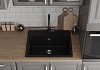 Мойка кухонная Teymi Helmi 57х50, черная матовая, веревка для сушки одежды в комплекте F10088 № 3