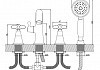 Смеситель на борт ванны Diadonna D80-111314 двуручковый, на 4 отверстия, хром № 2