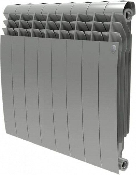 Радиатор биметаллический Royal Thermo BiLiner 500 8 секций, silver satin для системы отопления дома, офиса, дачи и квартиры
