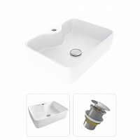 Превью фото Раковина накладная для ванной Teymi Helmi S 48 в комплекте донный клапан клик-клак без перелива хром F01612 № 1