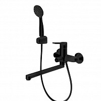 Превью фото Смеситель для ванны c длинным изливом с аксессуарами Bravat Eco F6111147BM-LB № 1