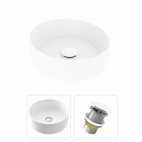 Превью фото Раковина накладная для ванной Teymi Lina D41 в комплекте донный клапан клик-клак без перелива белый F01572 № 1