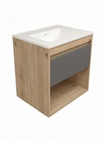 Превью фото Фасад для тумбы в ванную 60 см Teymi Vitra цвет графит волна T60419 № 1