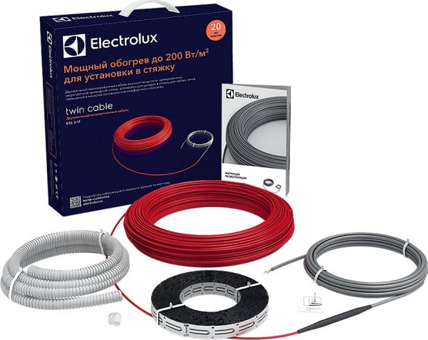 Теплый пол Electrolux Twin Cable ETC 2-17-800 + терморегулятор