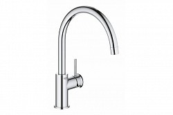 Превью фото Смеситель для кухни Grohe BauClassic с высоким C-образным изливом, хром 31535001 № 1
