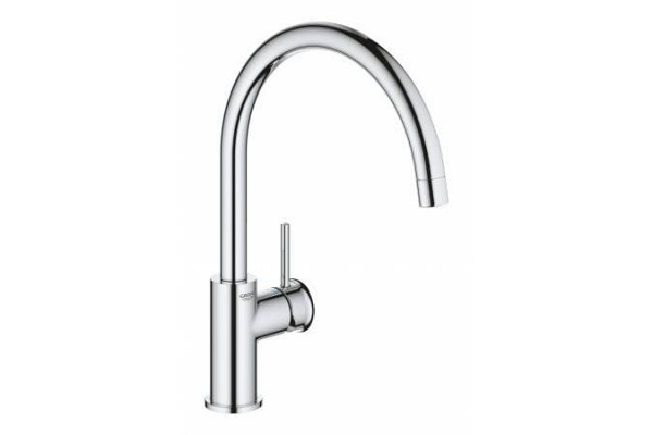 Смеситель для кухни Grohe BauClassic с высоким C-образным изливом, хром 31535001