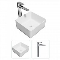 Превью фото Раковина накладная для ванной Teymi Helmi Mini 24 в комплекте смеситель высокий хром F07401 № 1