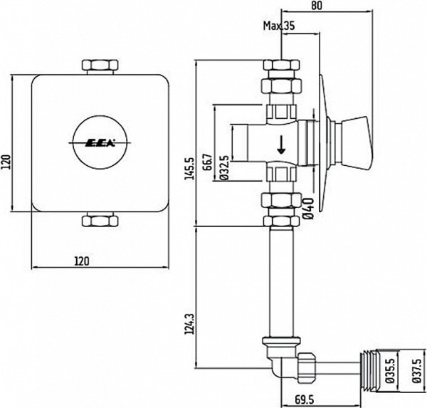 Смывное устройство для писсуаров E.C.A. 102111075 автоматическое – цена ...