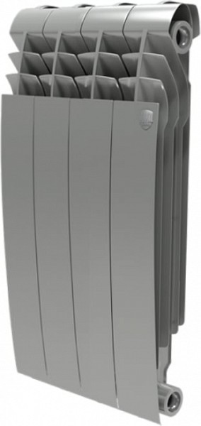 Радиатор биметаллический Royal Thermo BiLiner 500 4 секции, silver satin для системы отопления дома, офиса, дачи и квартиры