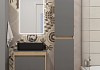 Тумба подвесная с раковиной для ванной 55 см Teymi Ritta корпус дуб фасад графит раковина Helmi Mini 48 черная матовая F15094 № 5