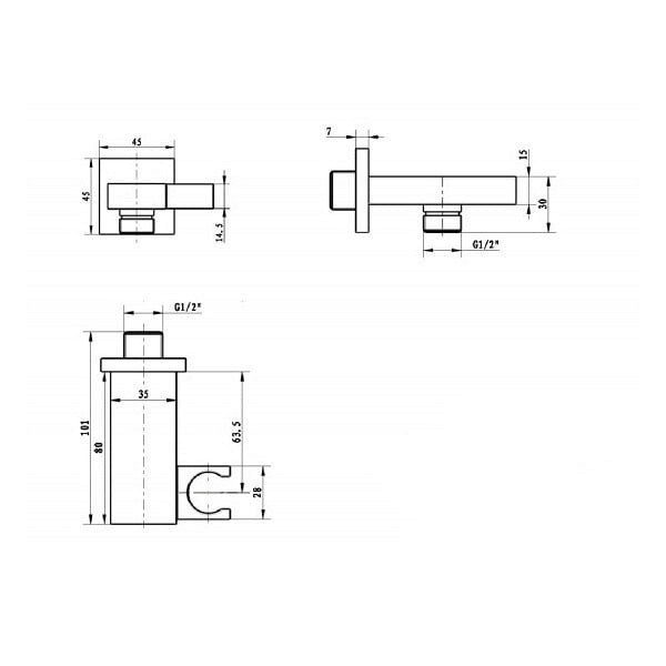 Держатель ручного душа villeroy boch universal tvc00046300061 с подключением шланга