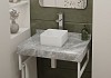 Столешница керамогранитная 70 см серый мрамор с раковиной Teymi Helmi Mini 24 кронштейны 2 шт. белые в комплекте F14098 № 18