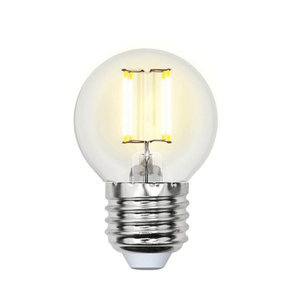Лампа светодиодная (UL-00001370) E27 6W 4000K шар прозрачный LED-G45-6W/NW/E27/CL PLS02WH