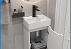 Тумба подвесная с раковиной для ванной 36 см Teymi Оли фасад белый волна раковина Helga 36 F18295 № 3
