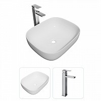 Превью фото Раковина накладная для ванной Teymi Solli 50 в комплекте смеситель высокий хром F07279 № 1