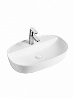 Превью фото Раковина накладная Azario 61x40x12 белая прямоугольная с полочкой под смеситель AZ2203 № 1