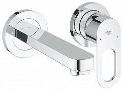 Превью фото Смеситель для раковины Grohe BauEdge на два отверстия, встраиваемая часть в комплекте, хром 20474000 № 1