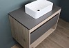 Тумба подвесная с раковиной для ванной 75 см Teymi Ritta корпус дуб фасад графит раковина Helmi Mini 38 F03404 № 4
