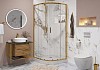 Душевое ограждение Niagara Nova NG-6407-08 GOLD 100x100x190 полукруг, двери раздвижные 64070811GOLD № 2