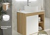 Тумба подвесная с раковиной для ванной 70 см Teymi Nura корпус дуб фасад белый раковина Lina Pro D40 F03502