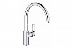 Превью фото Смеситель для кухни Grohe BauLoop с высоким C-образным изливом, хром 31232001 № 1