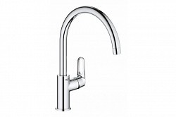 Превью фото Смеситель для кухни Grohe BauFlow с высоким C-образным изливом, хром 31538001 № 1