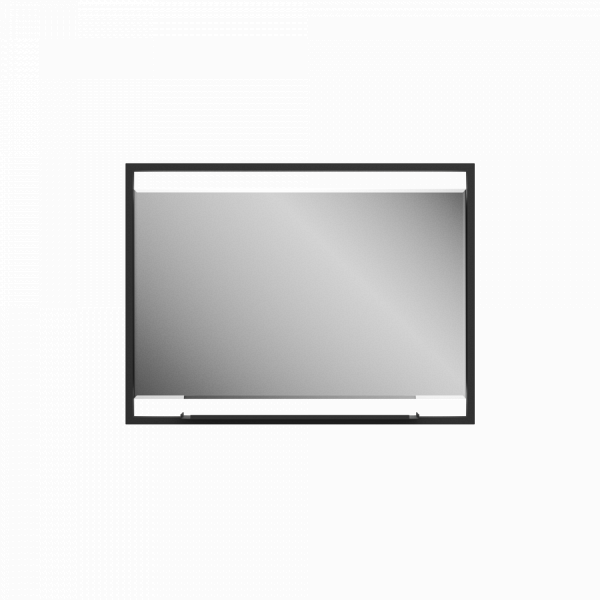 Зеркало Teymi Helmi Loft 80x60, Black Edition, черная стальная рама, полка, сенсор на взмах T20309IR