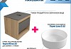 Тумба подвесная с раковиной для ванной 55 см Teymi Ritta корпус дуб фасад графит раковина Lina D35 F03322 № 2