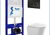 Инсталляция с унитазом комплект 5 в 1 Teymi унитаз подвесной безободковый Solli Pro кнопка черная / хром F15725 № 17