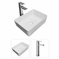 Превью фото Раковина накладная для ванной Teymi Helmi 50 в комплекте смеситель высокий хром F07273 № 1