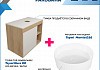 Тумба подвесная с раковиной для ванной 80 см Teymi Nura корпус дуб фасад белый раковина Martta D36 F15157 № 2