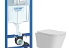 Комплект 3 в 1 инсталляция Grohe Rapid SL + Унитаз подвесной Teymi Helmi Pro Vortex + кнопка хром F17142y № 14