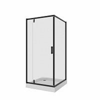 Превью фото Душевое ограждение Niagara NG-6802-08 BLACK 100x100x190 квадрат, дверь распашная № 1
