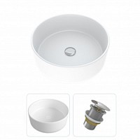 Превью фото Раковина накладная для ванной Teymi Lina D35 в комплекте донный клапан клик-клак без перелива хром F01611 № 1