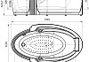 Ванна акриловая Radomir НИЦЦА-GOLD (рама-подставка, комплект панелей, подголовник, слив-перелив полуавтомат, 4 форсу № 2